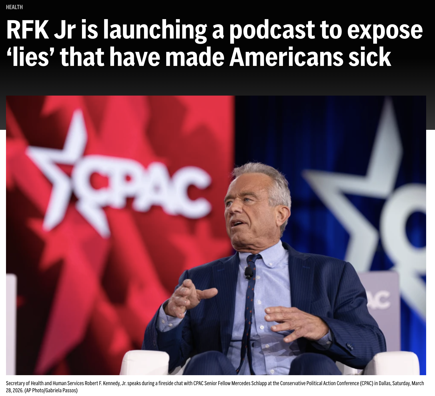 RFK Jr is launching a podcast to expose lies that have made Americans sick